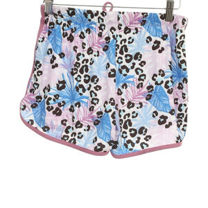 Pink Blue Leopard Print Athletic Shorts Size M